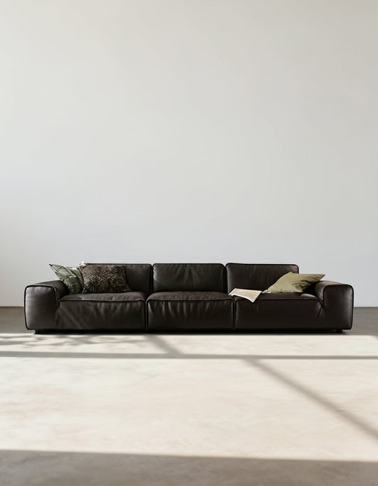 Glover Three Seater Sofa, Black Leather-DC Concept-DC Concept
