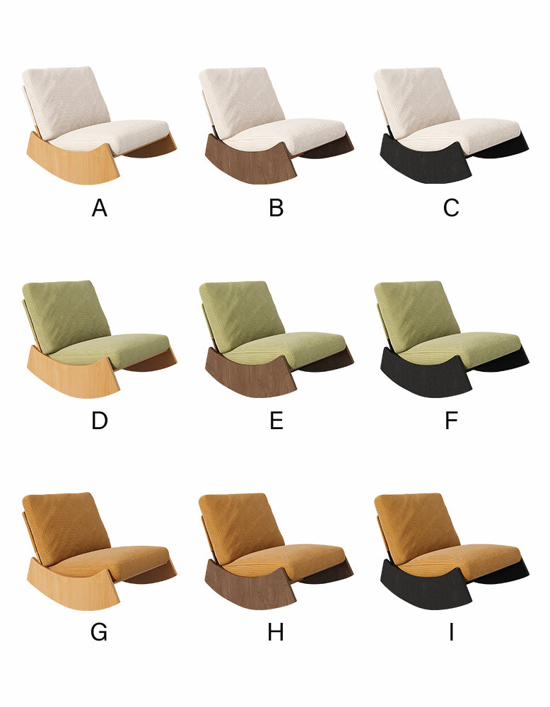 Valdez Rocking Lounge Chair, Corduroy & Wood