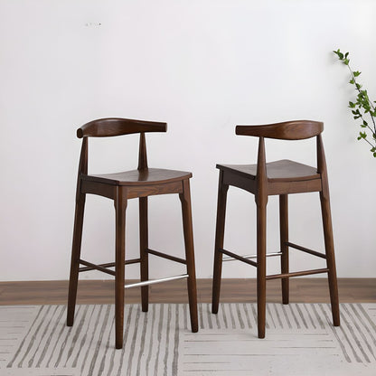 Hans Wegner CH32 Bar Stool, Oak/ Rosewood, Linen