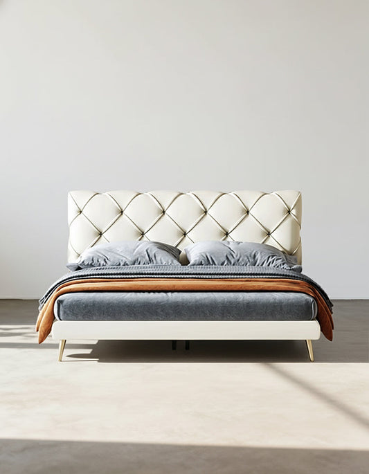 Baal King Size / Super King Size Bed, Leather, With Beside Table-DC Concept-DC Concept