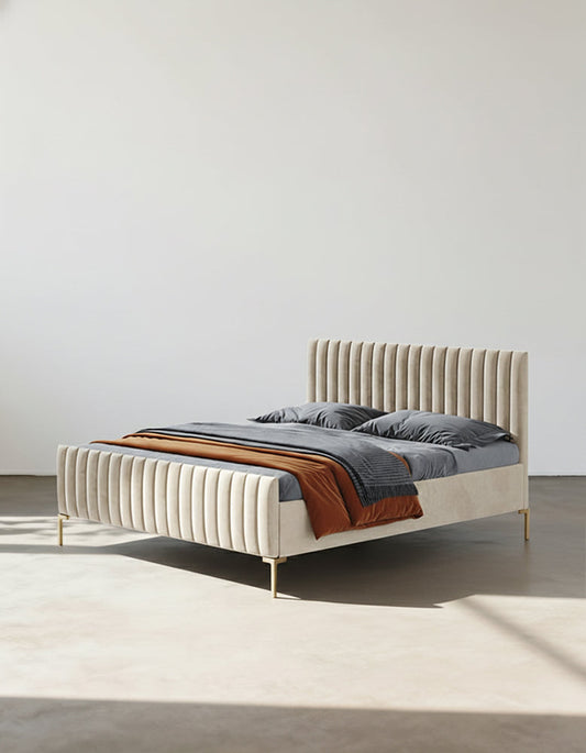 Babbie King Size / Super King Size Bed, Velvet-DC Concept-DC Concept