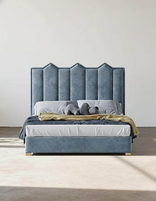 Baber Style King Size / Super King Size Bed, Velvet-DC Concept-DC Concept