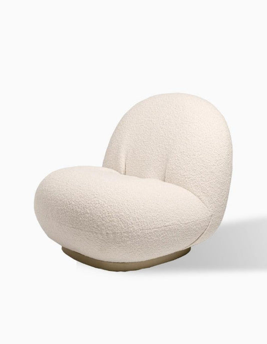Classic Boucle Pacha Lounge Chair, Gold Base｜ DC Concept