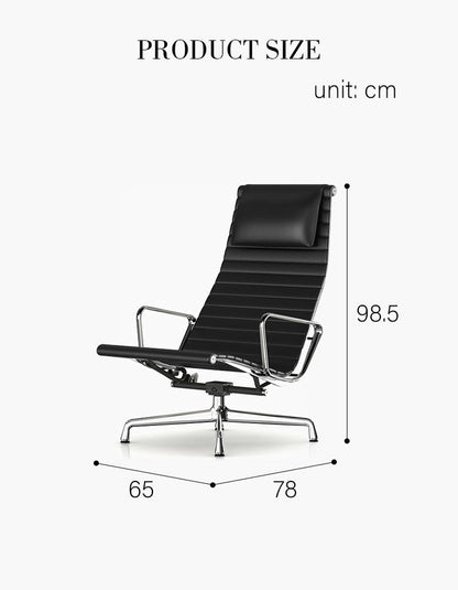 Lemos Swivel Lounge Chair With Pillow & Footstool