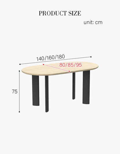 O'Malley Oval Dining Table, Travertin & Solid Wood