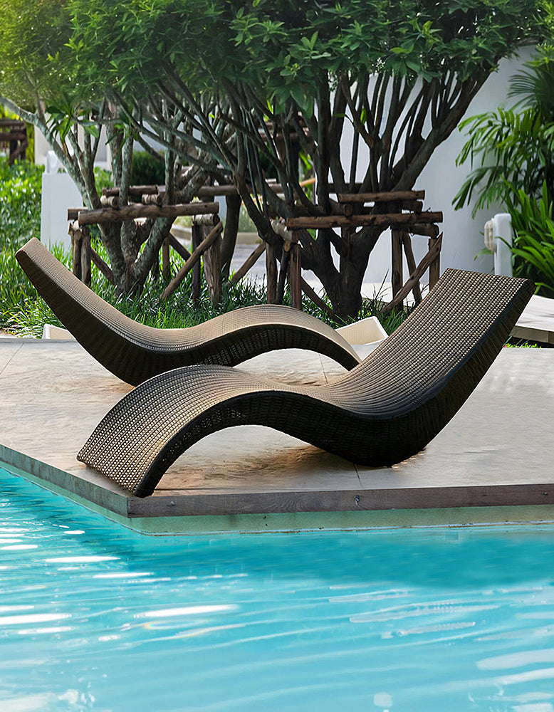Barrow Outdoor Sun Lounger, Garden Lounger, PE Rattan