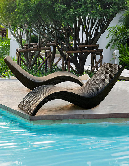 Barrow Outdoor Sun Lounger, Garden Lounger, PE Rattan