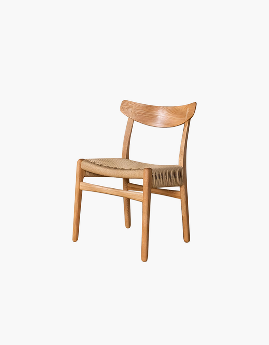 Classic Hans W CH01 Rattan Dining Chair, Light Oak