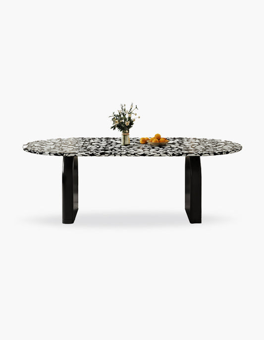 Eaton Dining Table, Black Terrazzo