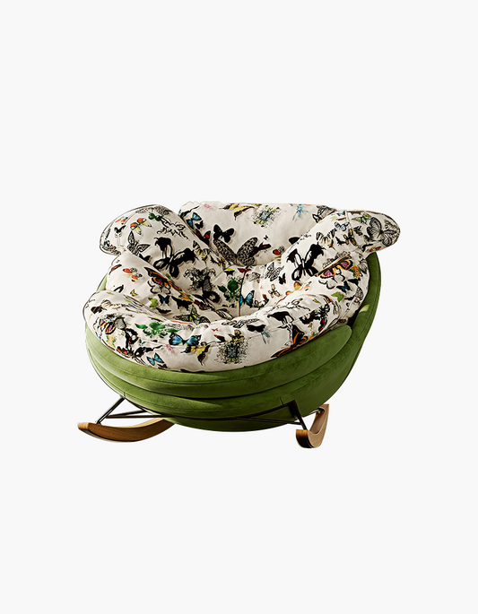 Eowyn Lounge Rocking Armchair, Butterfly Print