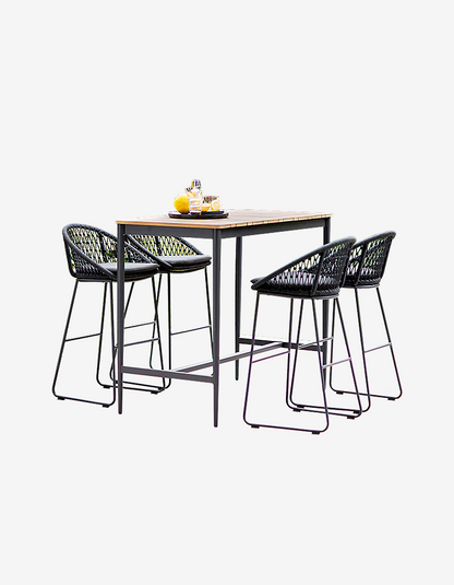 Dmitry Outdoor Garden Table and bar Stool Set