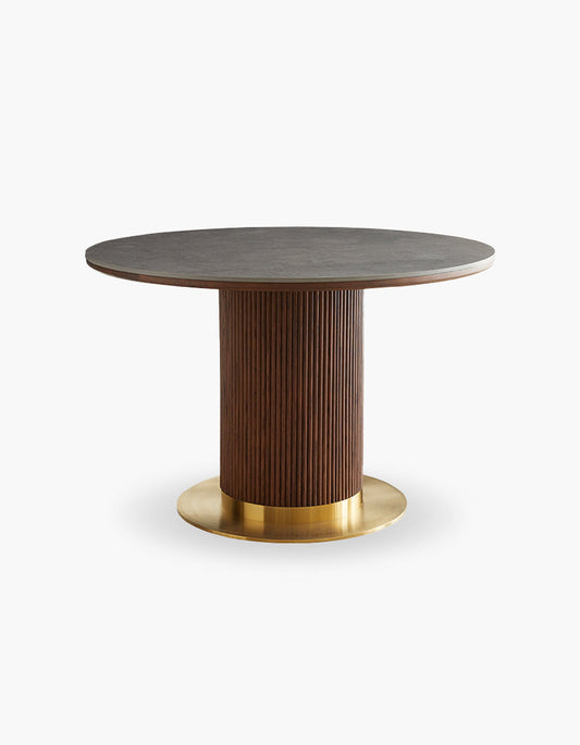Bek Round Dining Table, Brown｜ DC Concept