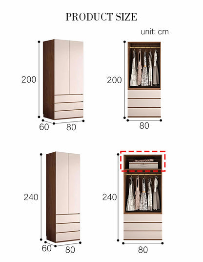 Tiwari Small Wardrobe, 2 Double Wardrobe With Dressing Table, More Size