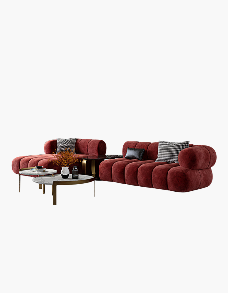 Anouk Modern Red Modular Sofa, Three/ Two Seater Sofa-DC Concept-DC Concept