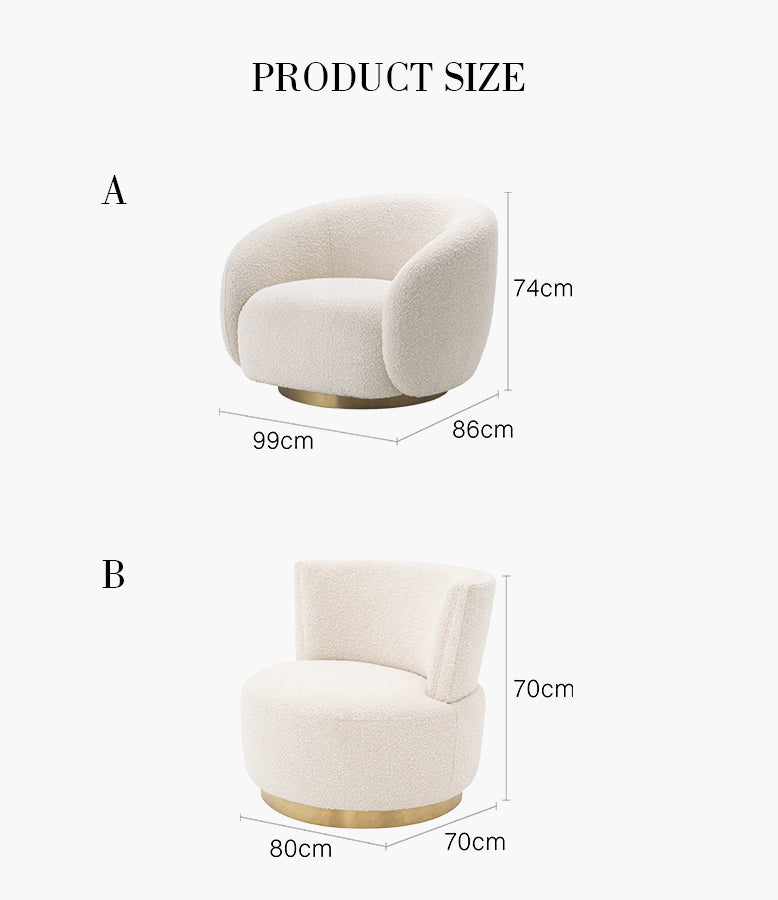 A532 Boucle Lounge Chair, Display (with scratches on the base)