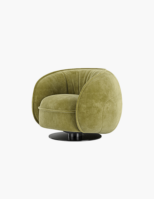 Elowen Swivel Lounge Chair, Green Vintage Armchair