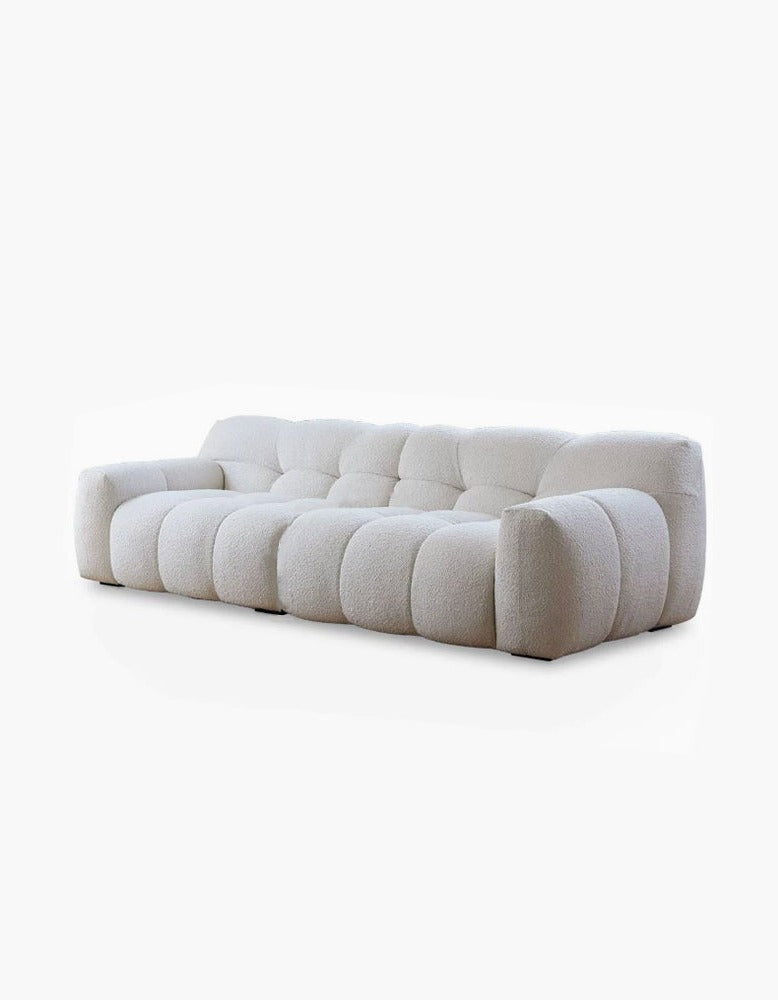 Cora Candy Three Seater Sofa, White｜ DC Concept