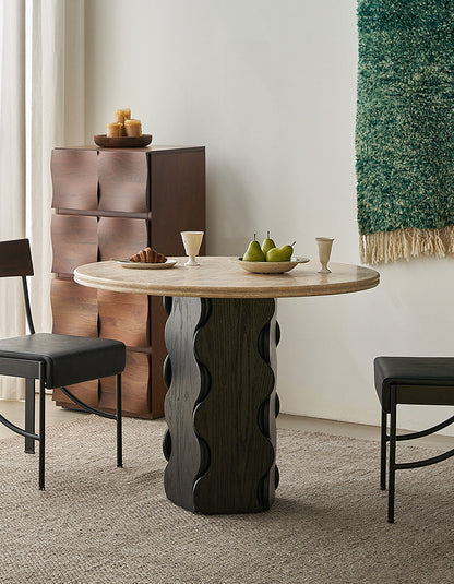 Quintero Dining Table Round, Marble Or Travertine