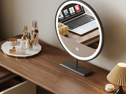 Catalina Corner Dressing Table With Mirror, Solid Wood