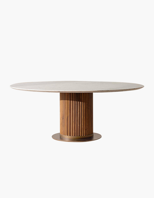 Murcell Oval Dining Table, Marble