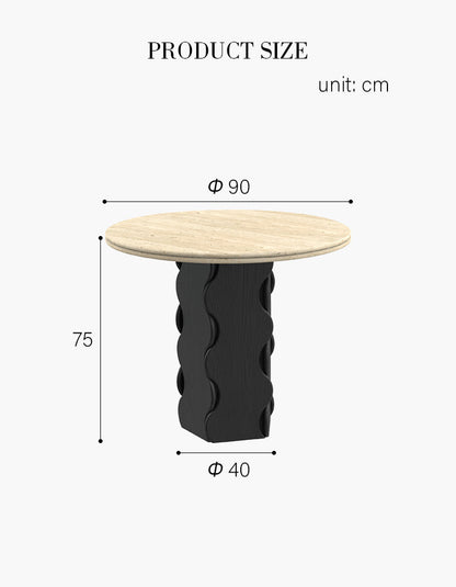 Quintero Dining Table Round, Marble Or Travertine