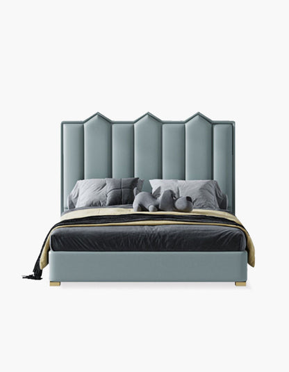 Baez King Size / Super King Size Bed, Leather/Velvet