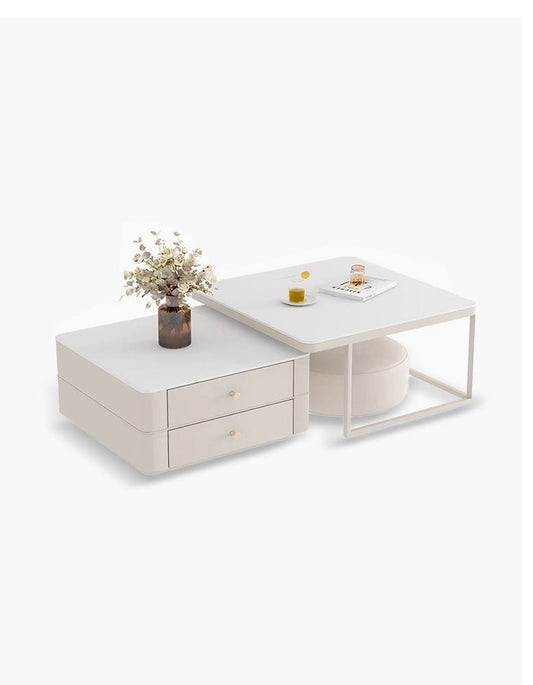 Eclipse Nesting Coffee Table SEt, White｜ DC Concept