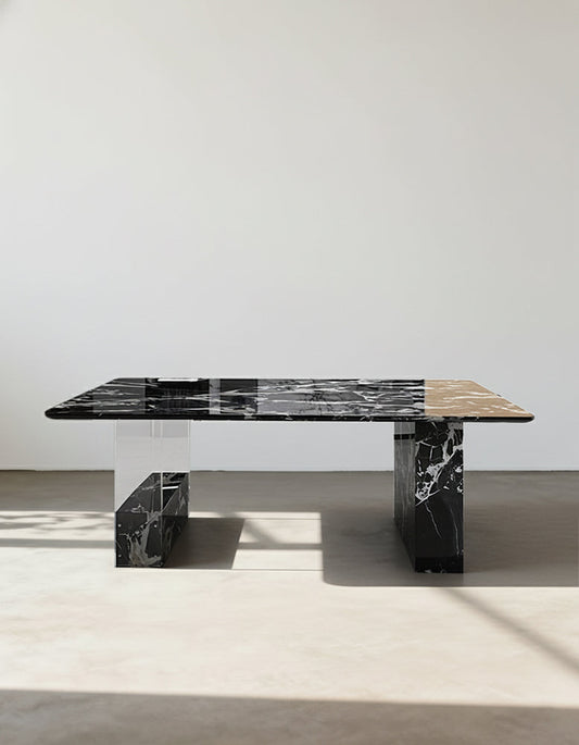 Blanchard Office Desk, Acrylic & Black Marble-DC Concept-DC Concept