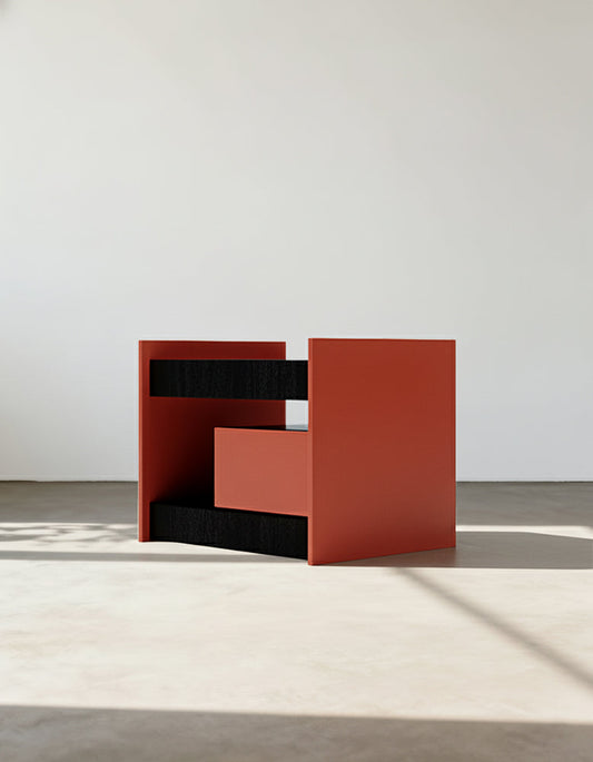 Ambrose Wooden Bedside Table, Red-DC Concept-DC Concept