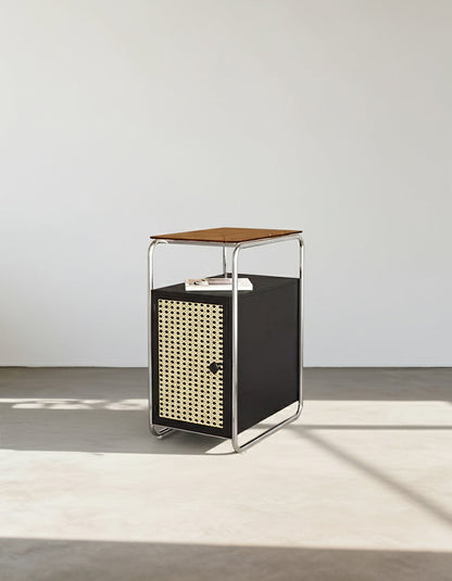 Edison Clear Acrylic & Rattan Side Table, Black-DC Concept-DC Concept