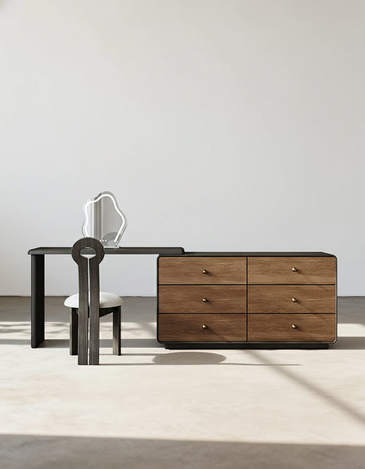 Aurora Corner Dressing Table With Mirror, Solid Wood-DC Concept-DC Concept