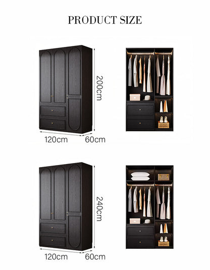 Novak Large Wardrobe, 2 Door Wardrobe, More Sizes, Black