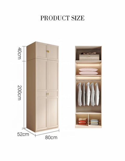 Andersson Tall Wooden Wardrobe, Cream