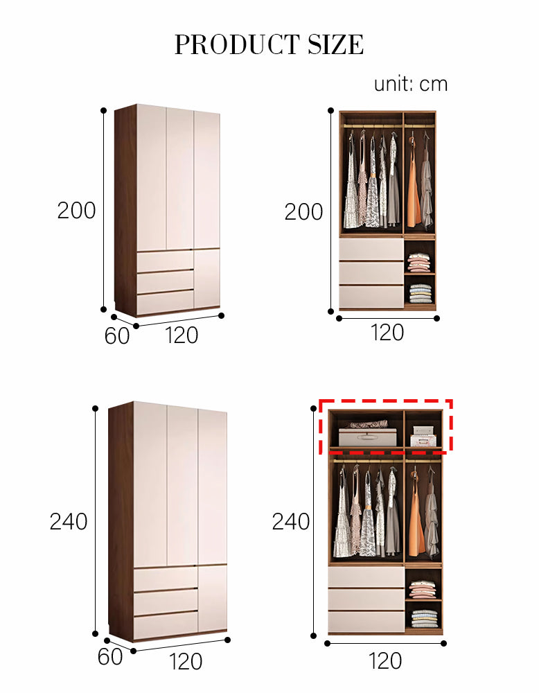 Tiwari Small Wardrobe, 2 Double Wardrobe With Dressing Table, More Size