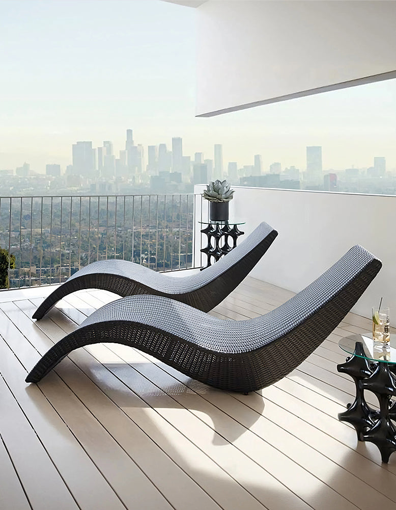 Barrow Outdoor Sun Lounger, Garden Lounger, PE Rattan