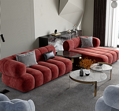 Anouk Modern Red Modular Sofa, Three/ Two Seater Sofa-DC Concept-DC Concept