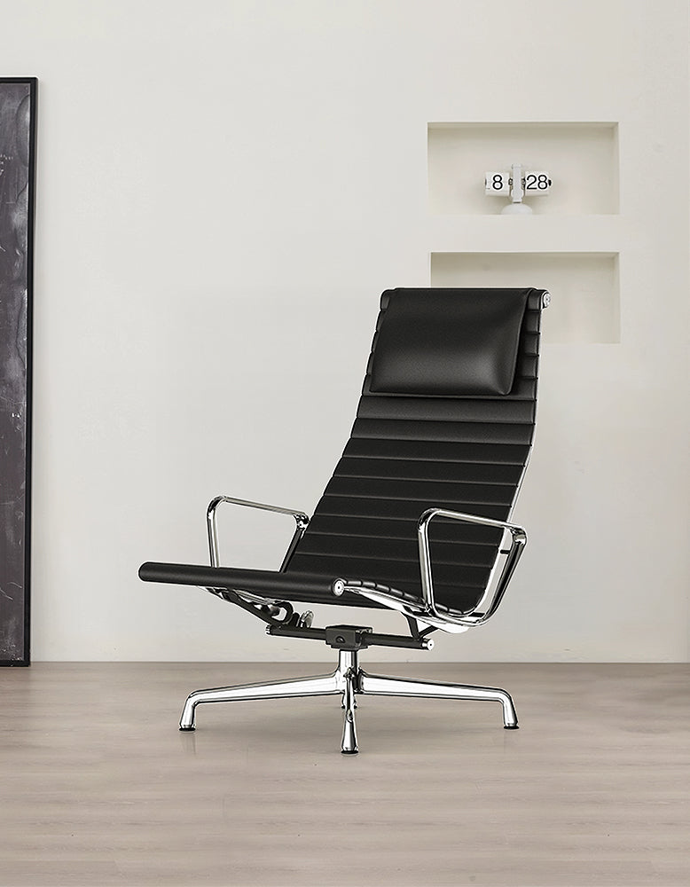 Lemos Swivel Lounge Chair With Pillow & Footstool