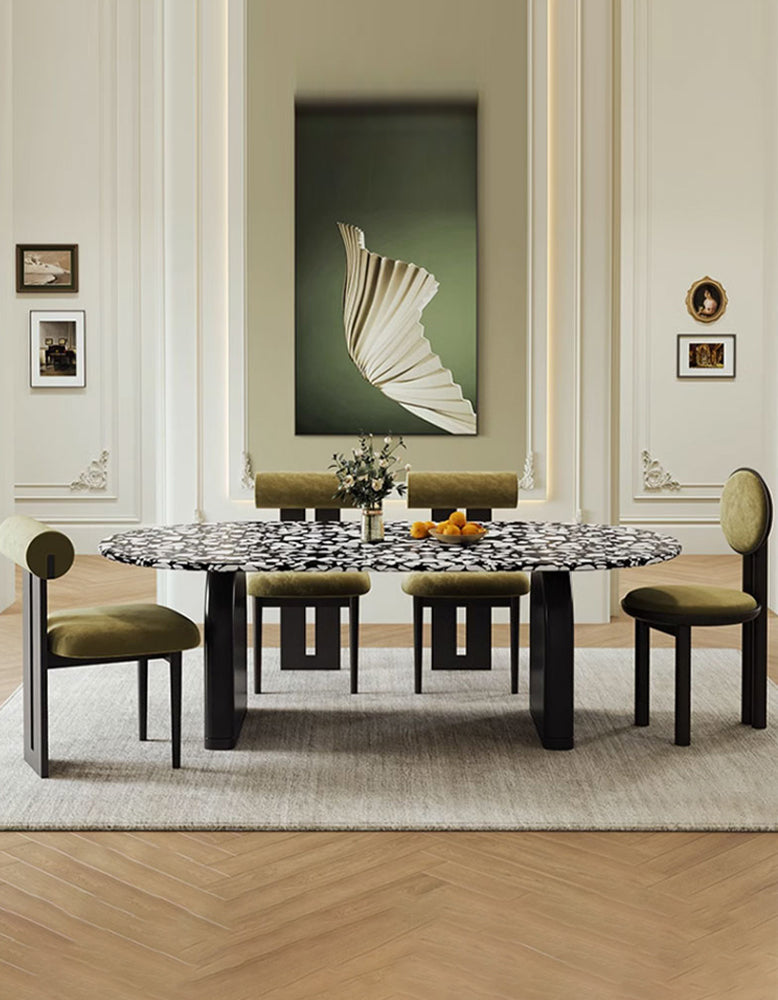 Eaton Dining Table, Black Terrazzo
