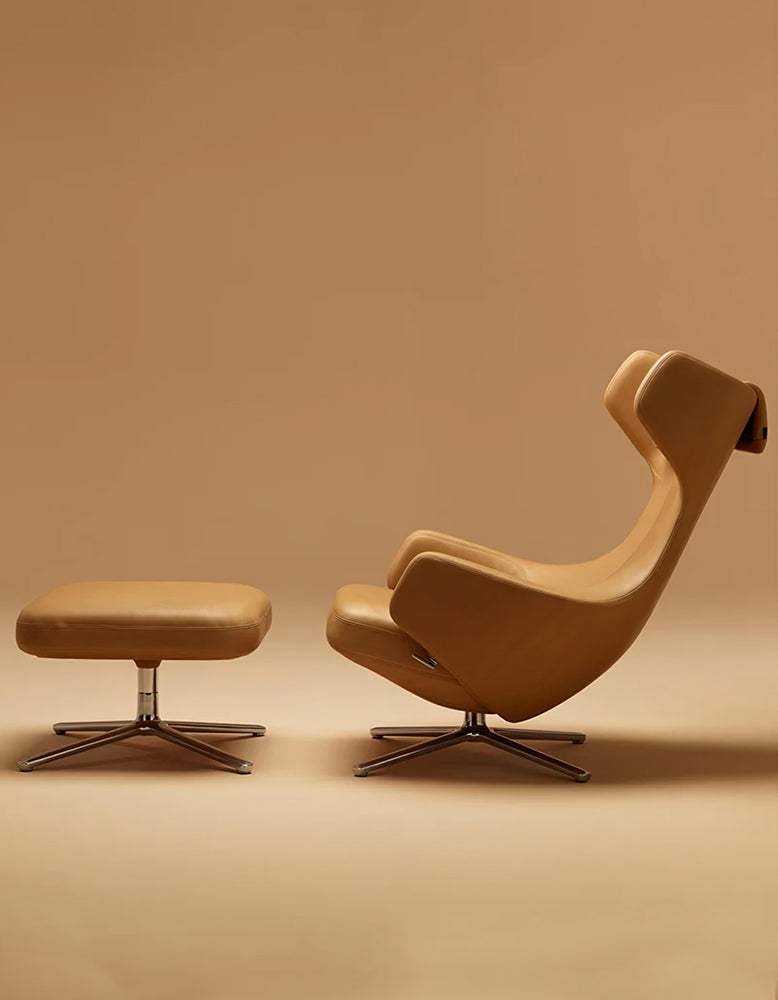 Ghoshal Egg Chair, Wingback Lounge Chair With Recliner & Footstool
