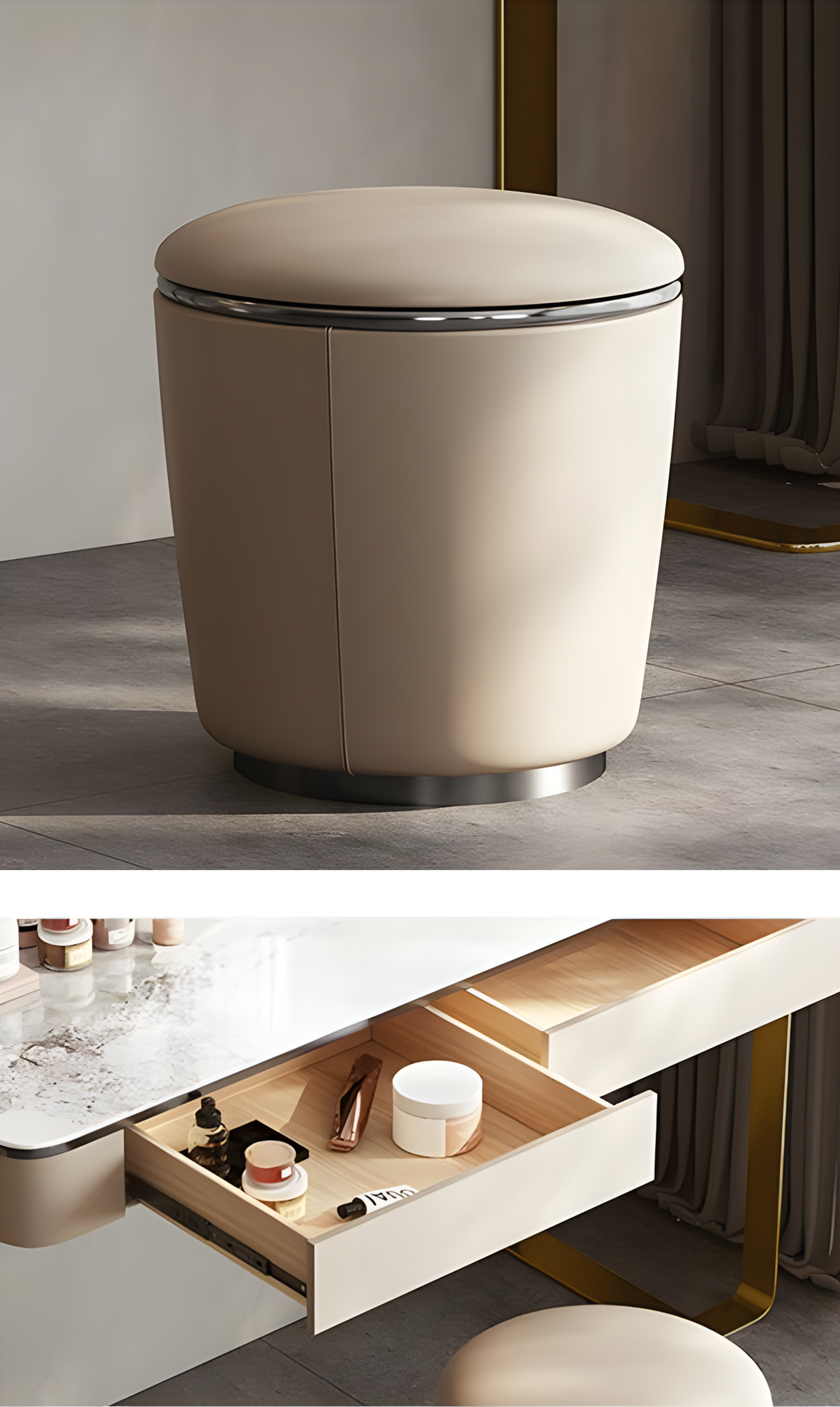 Hamlin Dressing Table With Mirror, Sintered Stone-DC Concept-DC Concept