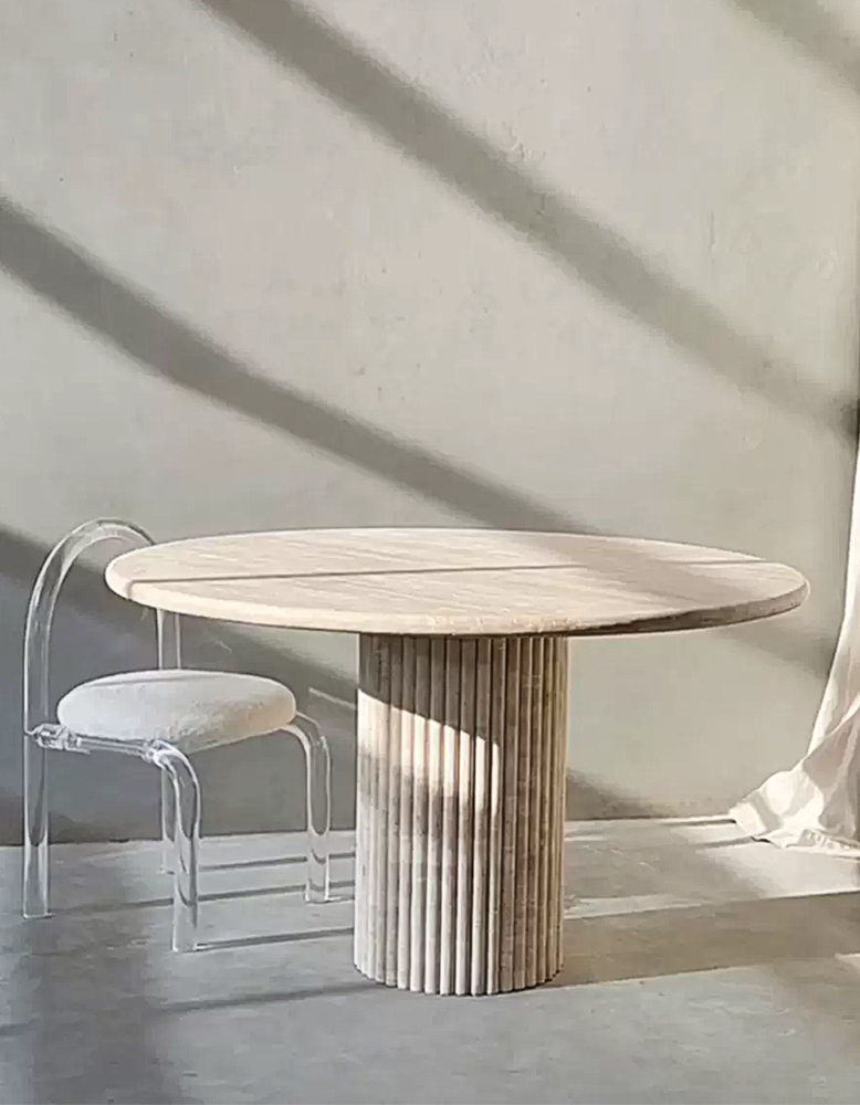 Callista Round Dining Table, Marble