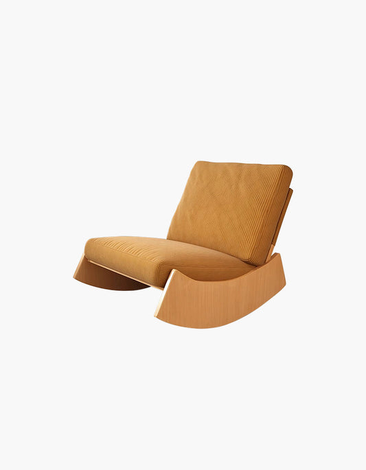Valdez Rocking Lounge Chair, Corduroy & Wood