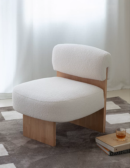 Evander Boucle Armchair with Wooden Frame