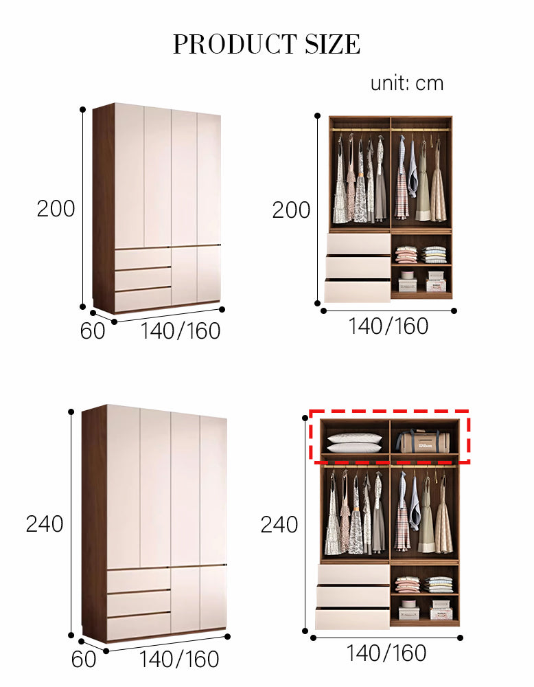 Tiwari Small Wardrobe, 2 Double Wardrobe With Dressing Table, More Size