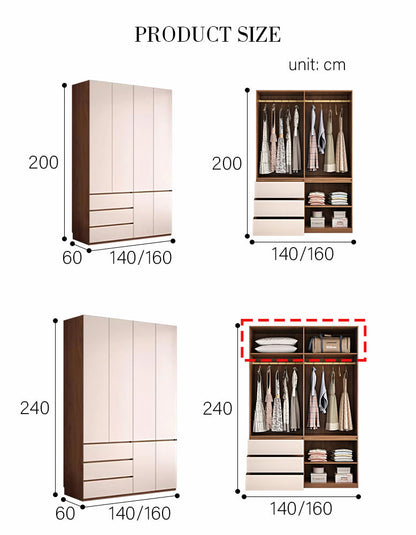 Tiwari Small Wardrobe, 2 Double Wardrobe With Dressing Table, More Size
