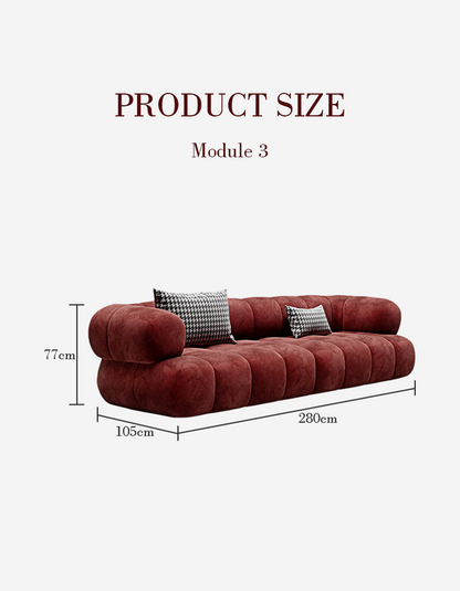 Anouk Modern Red Modular Sofa, Three/ Two Seater Sofa-DC Concept-DC Concept
