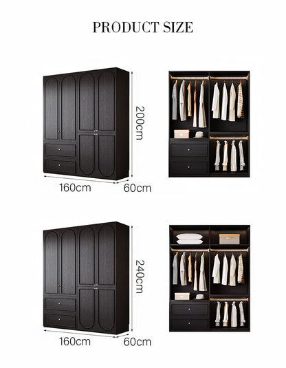 Novak Large Wardrobe, 2 Door Wardrobe, More Sizes, Black