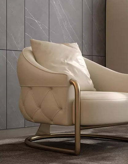 Quigley Lobby Lounge Chair, Real Leather