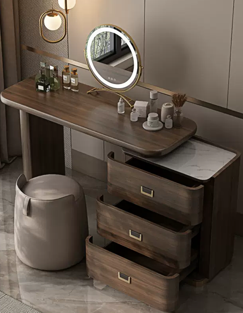 Harvey Dressing Table With Side Drawer-DC Concept-DC Concept