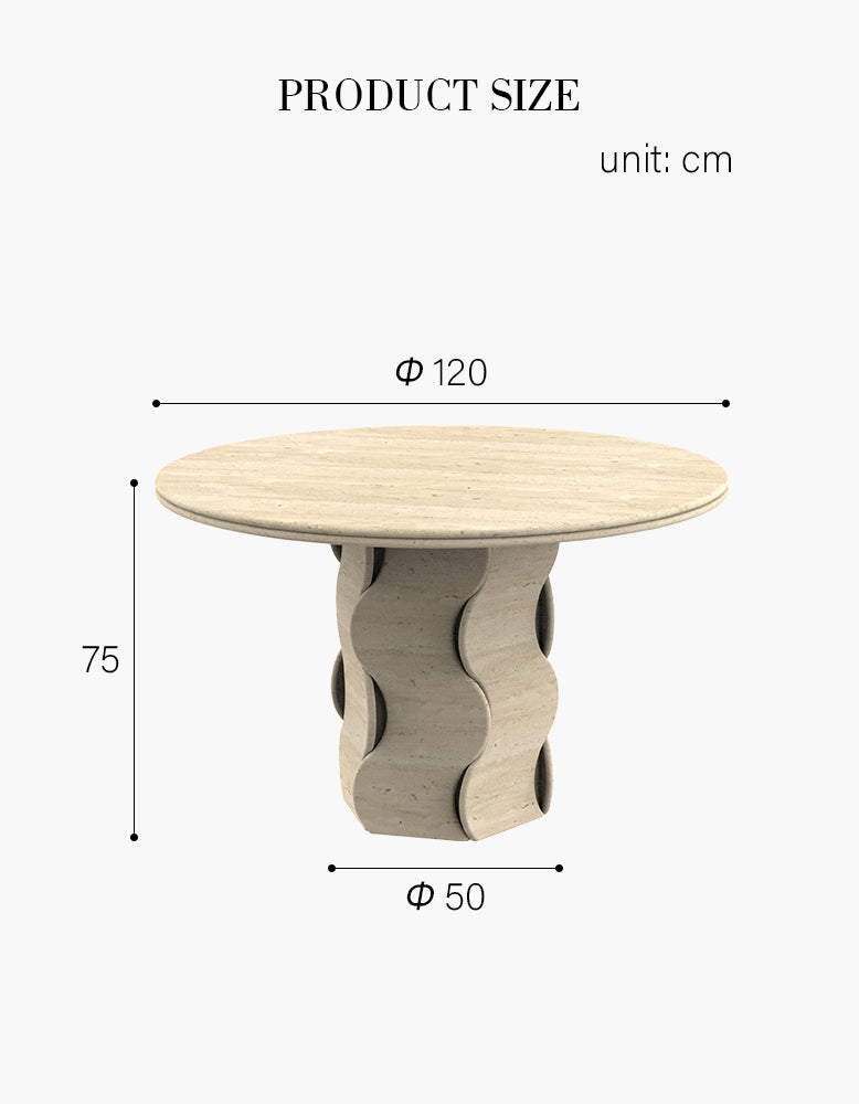 Quintero Dining Table Round, Marble Or Travertine